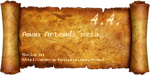 Aman Artemíszia névjegykártya